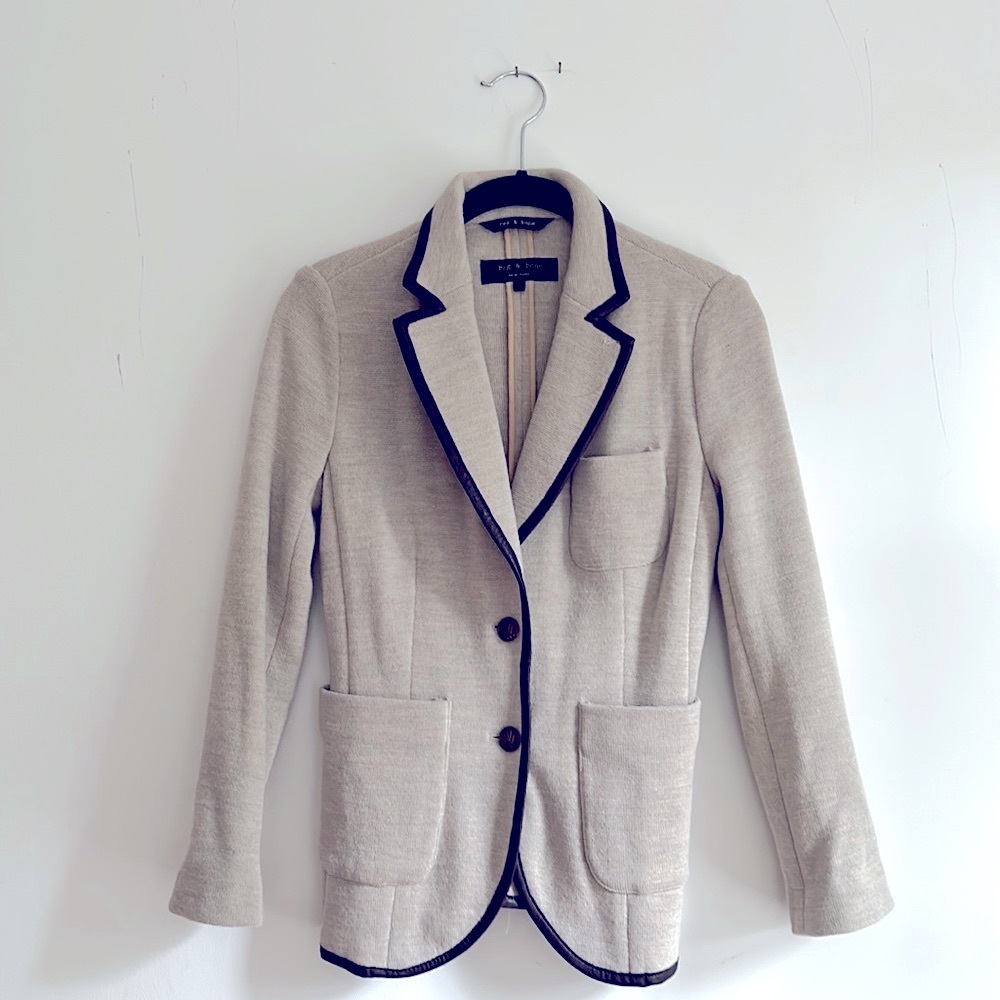 Rag & Bone fitted blazer with trim detail S